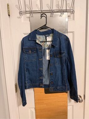 Marshalls Blue Denim Jacket with Floral Lining